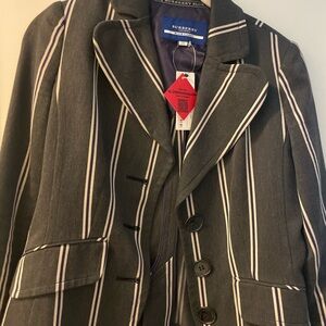 Burberry Gray Striped Women's Blazer
